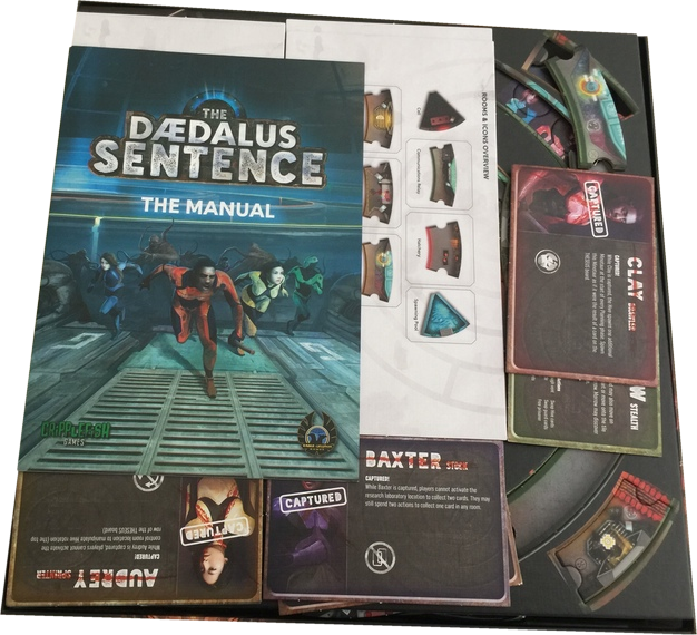 The Daedalus Sentence Inside Board Game Box